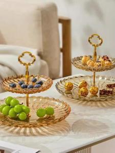 Luxurious Creative Fruit Tray Candy Tray Snack Tray Home Living Room Tea Table 2025 New Style Plastic Fruit Plate Opt