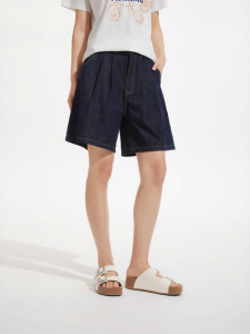 Hotwind | Dark Loose Fit Culottes Denim Shorts