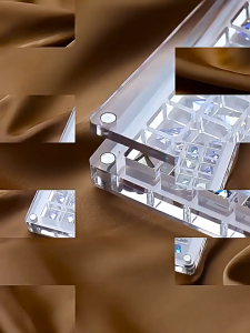 36 Grid Display Box Akrilik Premium Kotak Transparan Magnetic Untuk Koleksi Kerang Mineral 12.5x12.5cm