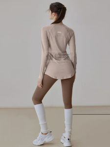 Quick Dry Fitness Set Long Sleeve mid Length Nine Points Pants Yoga Slim Fit Hooded Morning Run Fitness Clothes Womens Sportswear