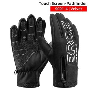 ROCKBROS Motorcycle Gloves Warm Full Finger Gloves Anti-slip Toch-screen Cycling Gloves