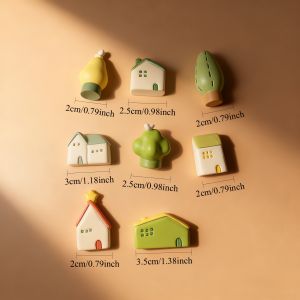 8-Pack Resin Miniature House Set - Cute Small House Models for Dollhouse Decor Fairy Garden Gnome Home & Moss Terrarium Crafts
