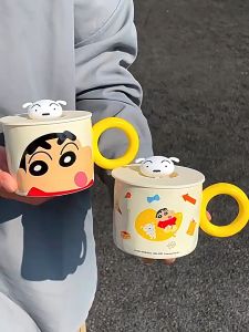 เครื่อง แก้วมัคเซรามิค พร้อมฝาปิด ลายชินจัง 360ml ลิขสิทธิ์แท้ น่ารัก