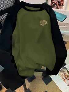 Áo Thun Dài Tay Dày Dặn Mùa Thu Đông Cho Nam Áo Thun Cotton Thường Ngày Dáng Rộng Màu Khối Thời Trang Trẻ Trung