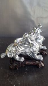 Tượng con Nghê (bộ 2 con) Tùy Hưu phong thủy linh vật Thần thú số 1 cao 15cm.