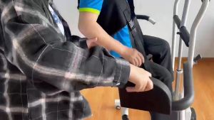 Electric & Automatic Joystick Lift Wheelchair Height Adjustable Transfer Chair With Top Hoisting Set For Disabled People