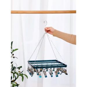 Móc chùm phơi quần áo cho bé 30 kẹp chất liệu inox 304 đệm núm cao su mềm cao cấp