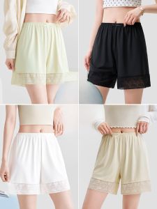 MiiOW | Womens Ice Silk Loose Comfortable Home Pants Safety Shorts Anti-Light Walking Briefs Breathable Anti-Roll Edge Sleepwear