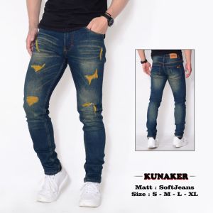 celana Panjang soft jeans sobek warna dewasa - soft jeans terbaru sobek warna