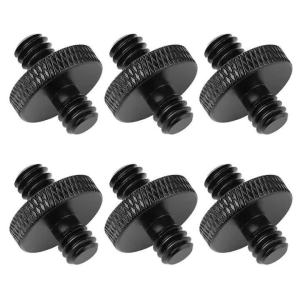 For Camera Tripod Mic 1/4" Male to 1/4" Male Threaded Tripod Screw Adapter Double Head Stud Standard Mounting Thread Converter