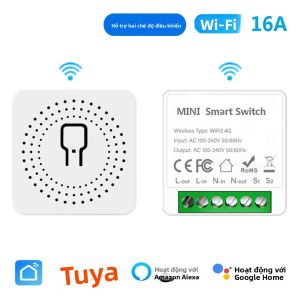 16A Tuya WiFi Thông Minh Mini Phá Công Tắc 2 Chiều DIY Hỗ Trợ Alexa Google Trợ Lý Cuộc Sống Thông Minh Điều Khiển Thiết Bị Gia Dụng Mô Đun