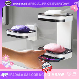 Double Layer Soap Dish Drainable for BathroomWall Mounted Soap Holder Bathroom Storage Rack Organizer Accessories