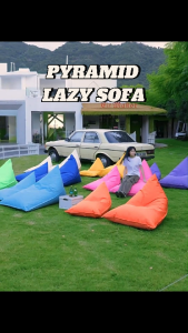 Outdoor Pyramid Bean Bag/Waterproof Lazy Sofa for Indoor/Outdoor Triangle Beanbag【RainbowCulture】