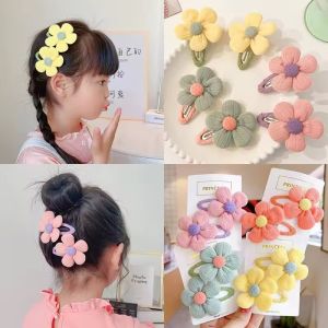 2/10pcs Flower Hair Clip / Cute Simple Fabric Flower Baby BB Clips / Kids Girls Hairpins / Children Hair Accessories