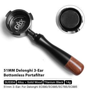AliKisscafe 51mm Coffee Bottomless Portafilter Naked For Delonghi Dedica EC680 EC9335 Homix H11 Espresso Accessory Barista Tools