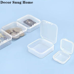 【Free Shipping】6Pcs Mini Storage Box Transparent Square Plastic Box Earrings Jewelry Packaging Storage Organizer Container