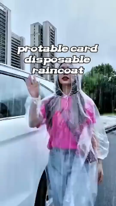 30PCS ard Raincoat Disposable Portable Raincoat Whole Body Rain Cover Thickened Adult Size Disposable Card Raincoat Portable Raincoat Whole Body Rain Cover Thickened