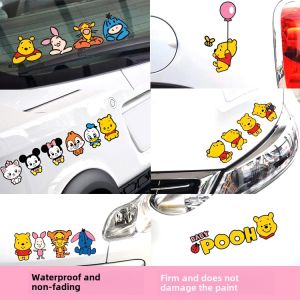 Cute Winnie the Pooh Car Tail Body Electric Car Stickers Creative Cartoon Electric Motorcycle Helmet Decorative Stickers