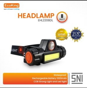 ECOKING EHL2208DL HEADLAMP SENTER KEPALA COB 8W 8 WATT CAHAYA PUTIH