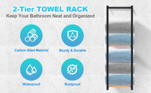2 Layer Bathroom Towel Storage Towel Rack Wall Mounted Towel Holder Rolled Towel Bath Organizer Clothes Rack Rolled Drying Rack Bathroom Shelf Clothing Organizer Rack for Salon Bathroom Laundry Room