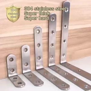 Stainless Steel Angle Bracket Corner Brace L bracket Furniture fastener Flat steel