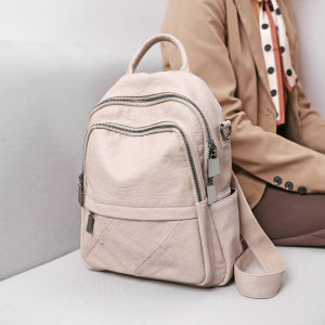 NACI Soft Leather Backpack Large Capacity Retro Dual-Purpose Bag Casual Single Shoulder Bag for Travel Womens New 2026 Model