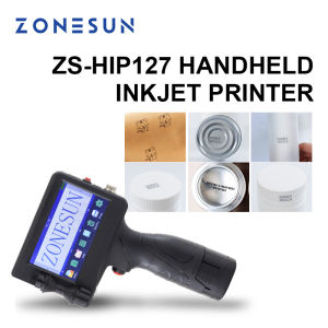 ZONESUN Handheld LightWeight Inkjet Printer Ink Date Coder Coding machine LED Screen Display For Trademark Logo Graphic ZS-HIP127