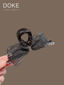 Elegant Fashionable Large Size Shark Clip Womens Hair Accessories Butterfly Knot Mesh Hair Clip Stylish Elegant Shark Clip