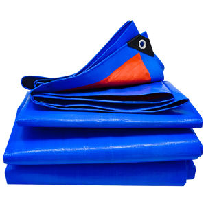 2x2/3/4M Heavy Duty Poly Tarp Waterproof Heavy Duty Blue Tarps Multi Purpose Thick Tarp Cover for Patio/Vehicle/Pool/Boat/Tent