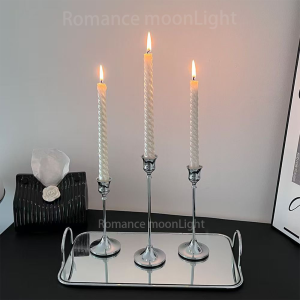 Đèn Cầy Bạc Cao Cấp Tối Giản Tối Đa Hóa Buổi Tối Ăn Tối Đèn Cầy Sắt Cổ Điển Trang Trí Nhà Đèn Cầy Cưới Đèn Cầy Hình Cây