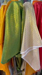 ผ้าตาด ดิ้นเงิน ดิ้นทอง ลายไทย หน้ากว้าง 45 นิ้ว (ขายเป็นหลา)