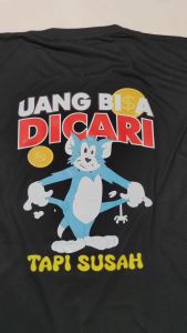 Kaos Lengan Panjang Pria Berkualitas: Uang Bisa Dicari & Sablon Murah