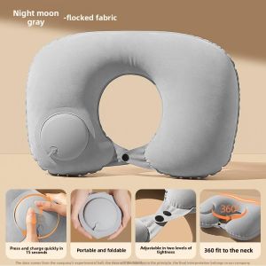 MONLEYTA | Portable Inflatable U-Shaped Pillow Neck Support Travel Car Airplane Lightweight Compact ManliTa H0625134838 Camping Outdoor