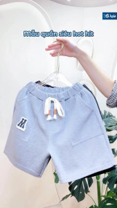 Quần Đùi Bé Trai 8-38Kg (80-150cm) Bl Halo 5 Màu Vải Da Cá Mềm Mại Quần Short Bé Trai Cạp Chun Mặc Hè Thoáng Mát QSDC14