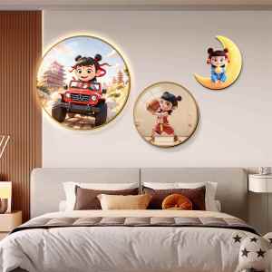 Girls Room Wall Decor Round Hanging Painting