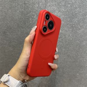 Liquid Silicone Soft Magnetic Case For Huawei Pura 80 70 Ultra P60 P50 Mate 70 60 Pro Plus For Magsafe Shockproof Matte Cover