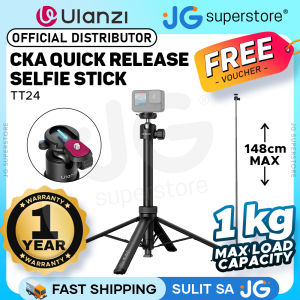 ULANZI TT24 Quick Release Selfie Stick Tripod with CKA System 1.48m Extension 360-Degrees Ball Head 4-Leg Tripod 1kg Load for Action Cameras Compact Cameras Smartphones | S044A | JG Superstore