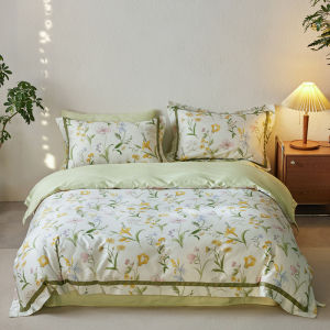 DOHIA | French Retro Floral Lace Edge Cotton Bedding 4-Piece Set