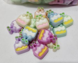 250grams (est.76pcs) Cake Shape Beads 25mm for Bracelet Necklace DIY Jewelry Making Keychain & Crafts