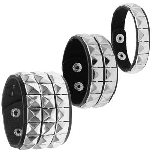 Pu Leather Fashion Gelang Punk Pria/Gelang Rock Fashion Accessories