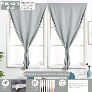 Rèm Cửa Chặn Ánh Sáng Dán Tường Không Cần Khoan Màu Xám