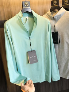 Quick Dry Elastic Long Sleeve T-Shirt for Men Outdoor Leisure Sports Half Zipper Trendy Channel Order Autumn Fashion Urban Style