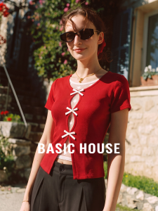 Basic House | Lace Spliced Faux Two-Piece T-shirt