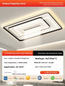 smeou | Smart Modern LED Ceiling Light with Integrated Spotlights Slim Eye-protecting