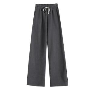 JIANGLU | Long Dragging Floor Pants Wool-like Fleece Casual Pants