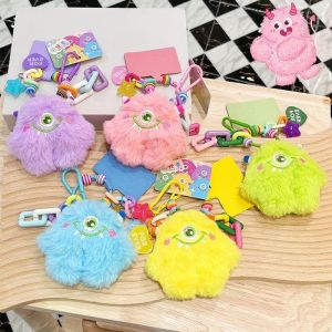 Colorful Cartoon Big Eye Monster Doll Keychain Super Cute Plush Pendant Bag Accessories Kawaii Plush Phone Charms