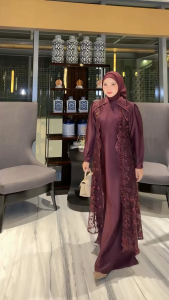 Gamis Velvet mix Brukat Gamis Busui Wudhu Friendly Gamis Kondangan Elegan Lebaran Eksklusif 2026