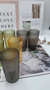 INXX 6pcs/Set Jollibee Style Cups 8oz/12oz Drinking Plastic Cup Frosted Clear Water Glass and Transparent Pitcher 6pcs Chowking Baso/Acrylic Drinking Cup
