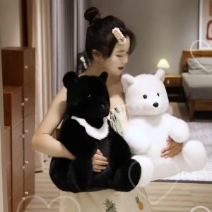 New Premium Quality Black Bear Plush Stuffed Animals White Polar Bear Plush Toys Cuddle Gifts for Children Christmas Birthday