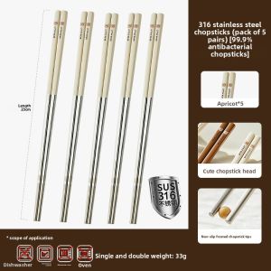 CAROTE | Antibacterial Anti-mold Couple Stainless Steel Chopsticks